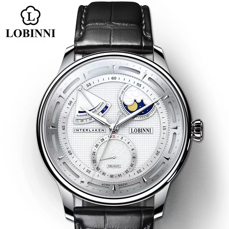 Lobinni Moon Phase Seagull Wat - Omega Watch Constellation 评论和价格